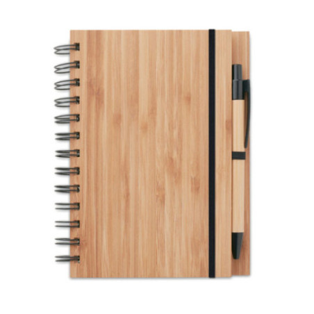 Carnet Publicitaire Spirale en Bambou 