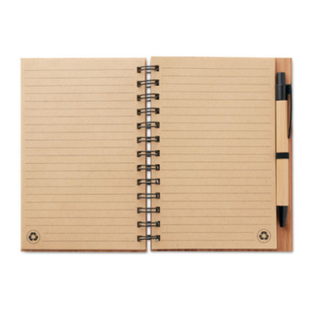 Carnet Publicitaire Spirale en Bambou 