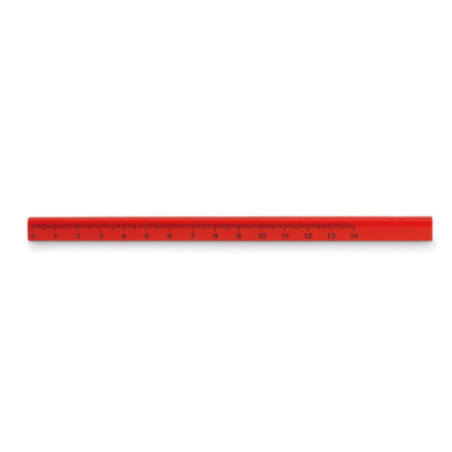 Crayon de charpentier en bois avec règle 14 cm 