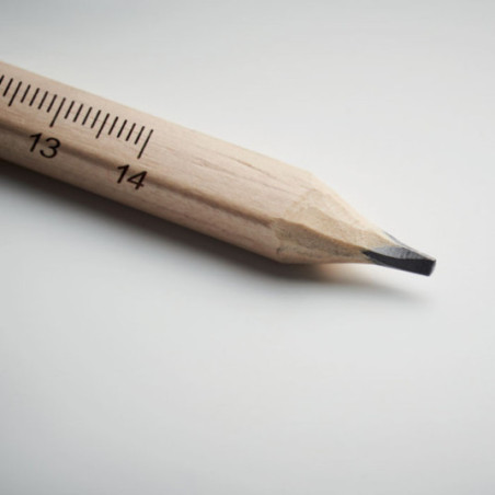 Crayon de charpentier en bois avec règle 14 cm 