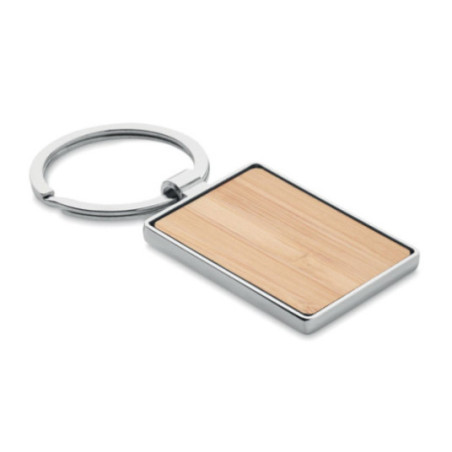 Porte-clés Bambou & métal rectangulaire BENDIGO 