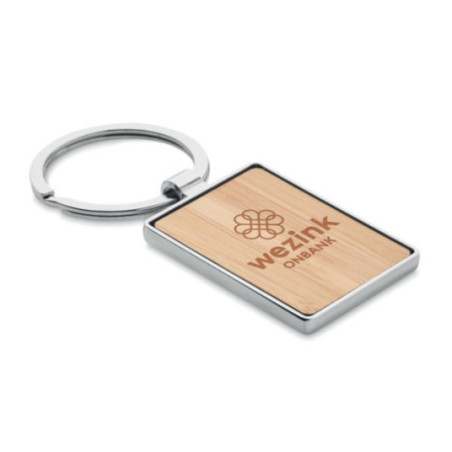Porte-clés Bambou & métal rectangulaire BENDIGO 