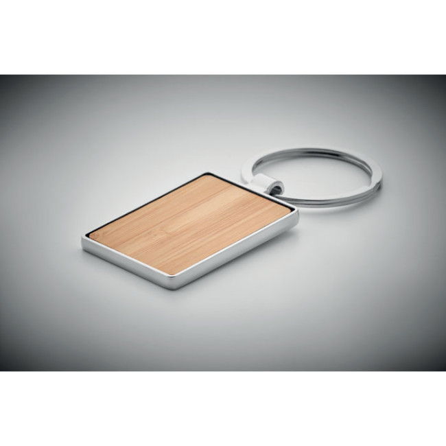 Porte-clés Bambou & métal rectangulaire BENDIGO 