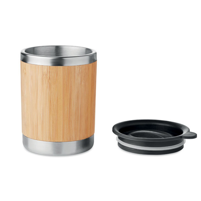 Gobelet en acier et bambou double paroi LOKKA 250 ml 