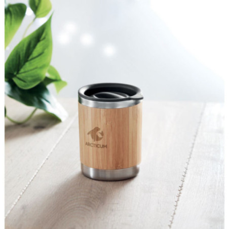 Gobelet en acier et bambou double paroi LOKKA 250 ml 