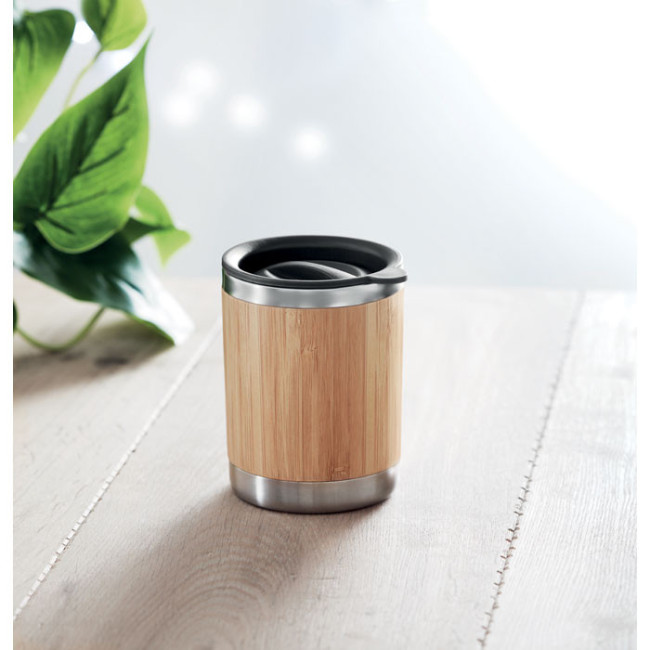 Gobelet en acier et bambou double paroi LOKKA 250 ml 