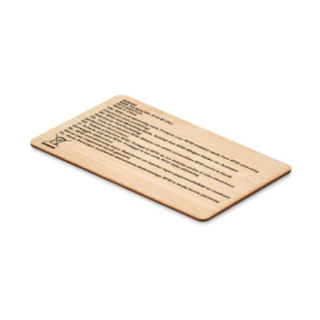 Carte anti-RFID personnalisée bambou Custos 