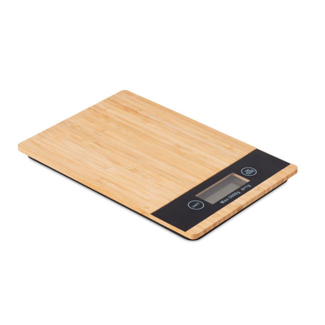 Balance de cuisine publicitaire en bambou Precise 