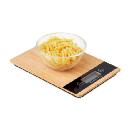 Balance de cuisine publicitaire en bambou Precise 