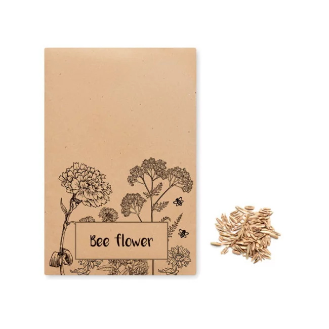 Pochon kraft graines de fleurs d'abeilles SEEDLOPEBEE 