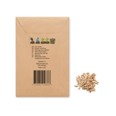 Pochon kraft graines de fleurs d'abeilles SEEDLOPEBEE 
