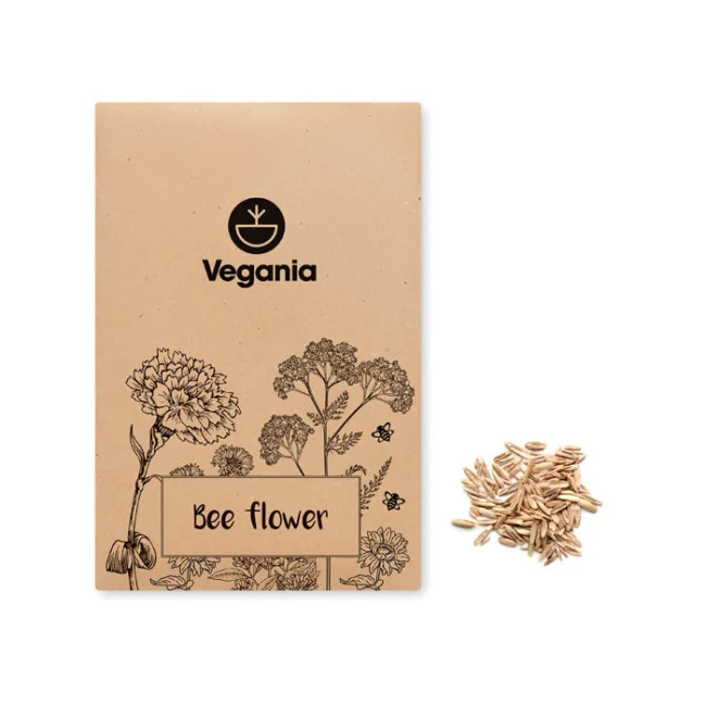 Pochon kraft graines de fleurs d'abeilles SEEDLOPEBEE 