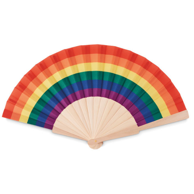 Éventail publicitaire en bois Rainbow 
