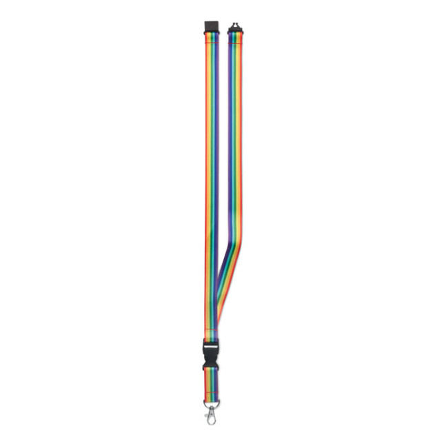 Tour de cou publicitaire en Rpet Bowyard Rainbow 
