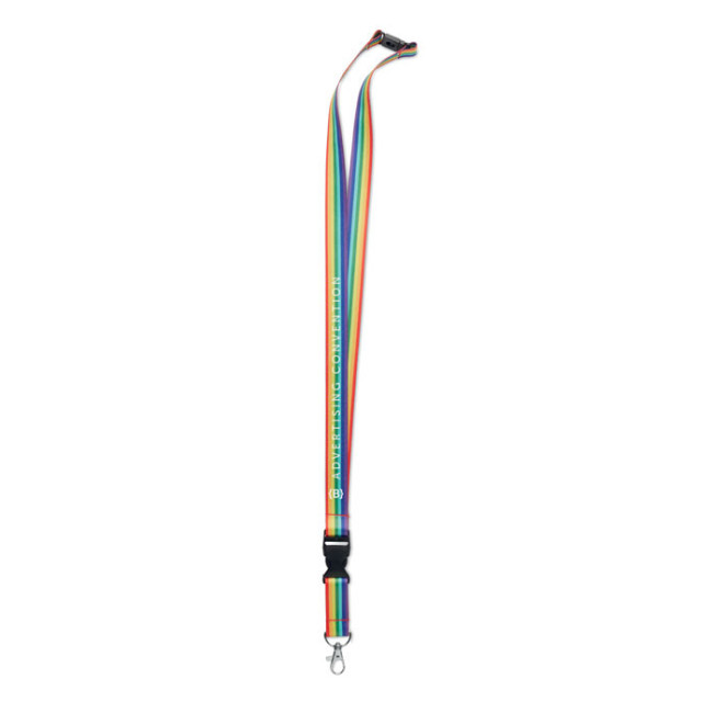 Tour de cou publicitaire en Rpet Bowyard Rainbow 