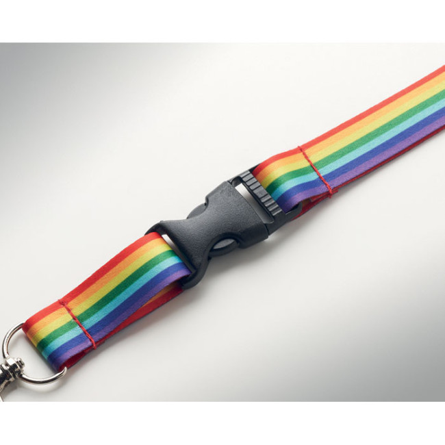 Tour de cou publicitaire en Rpet Bowyard Rainbow 