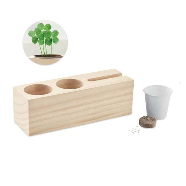 Support de bureau avec graines de trèfle Thila 