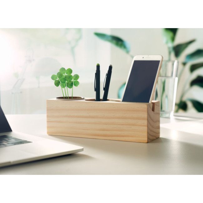 Support de bureau avec graines de trèfle Thila 