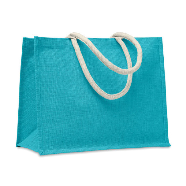 Sac de plage publicitaire en jute Aura 