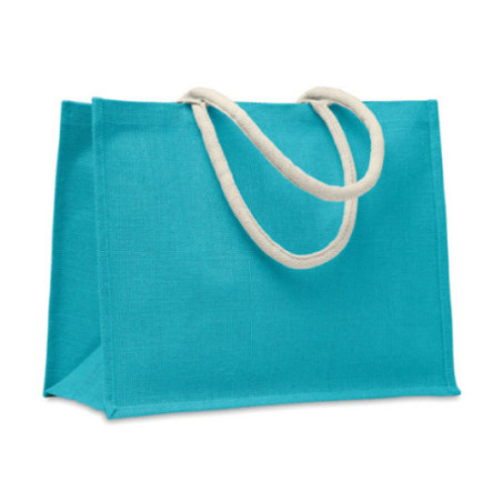 Sac de plage publicitaire en jute Aura 
