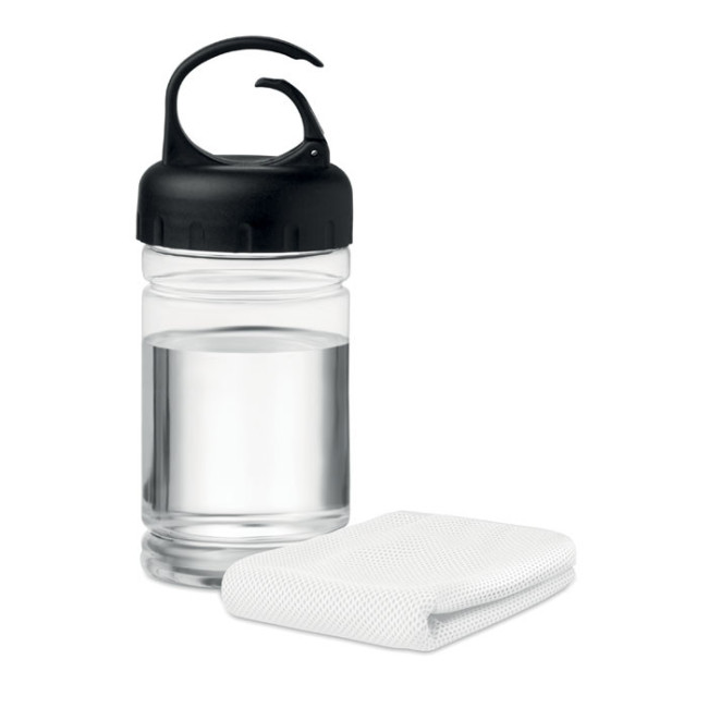 Serviette microfibre et bouteille fris 300 ml 