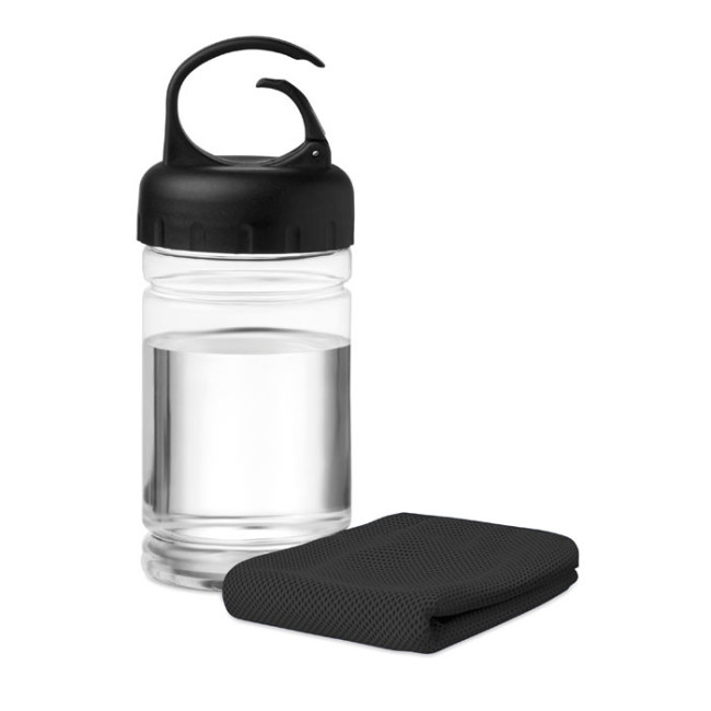 Serviette microfibre et bouteille fris 300 ml 
