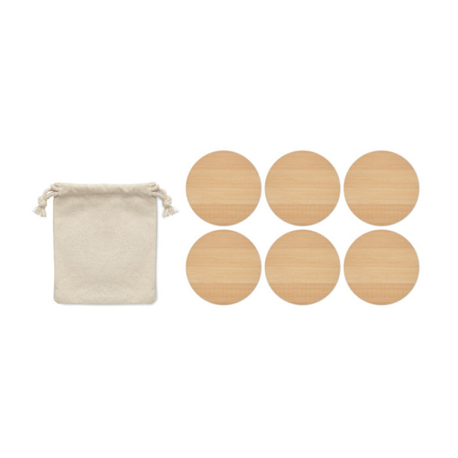 Lot de sous-verres en bambou publicitaire BAYIN 