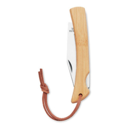 Couteau pliable publicitaire en bambou Mansan 