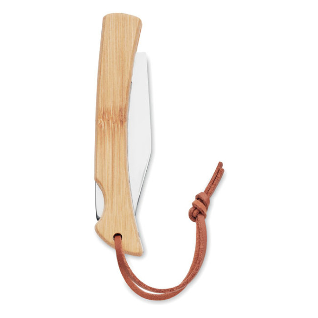Couteau pliable publicitaire en bambou Mansan 