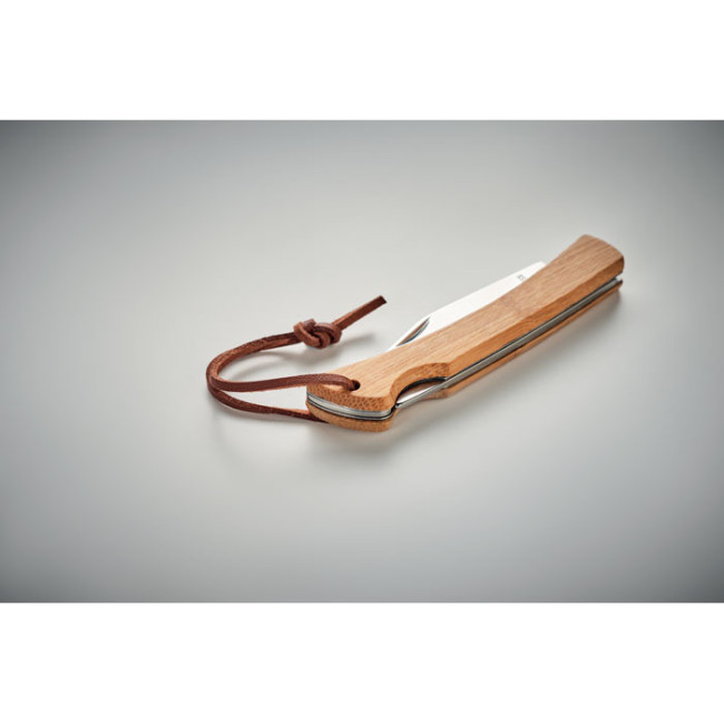 Couteau pliable publicitaire en bambou Mansan 