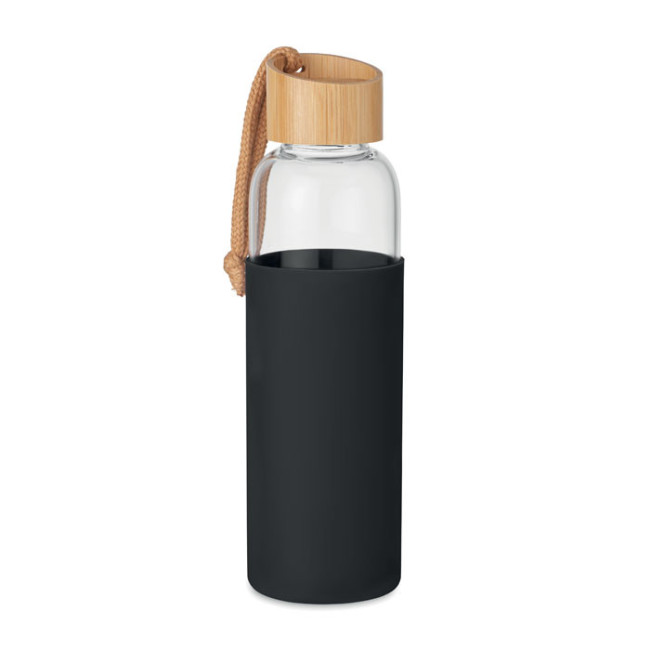 Bouteille publicitaire en verre et bambou Chai 500 ml 
