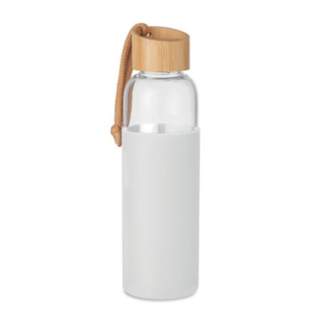 Bouteille publicitaire en verre et bambou Chai 500 ml 
