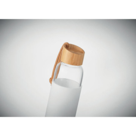 Bouteille publicitaire en verre et bambou Chai 500 ml 