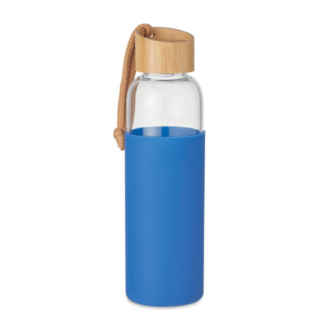 Bouteille publicitaire en verre et bambou Chai 500 ml 