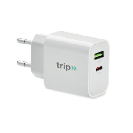 Chargeur rapide Européen 2 en 1 PORT 