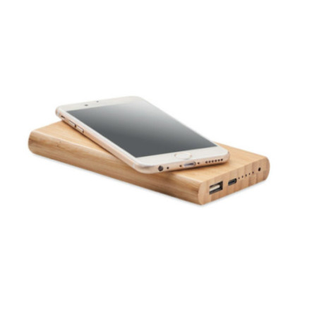 Powerbank à induction en bambou Arena C 6000 mAh 