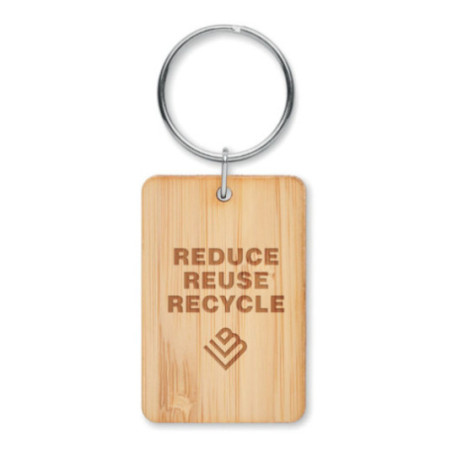 Porte-clés rectangulaire en bambou Angleboo 