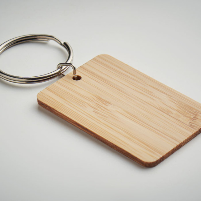 Porte-clés rectangulaire en bambou Angleboo 