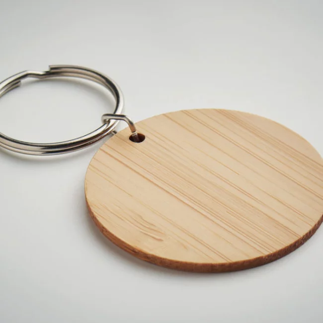 Porte-clés rond en bambou Roundboo 