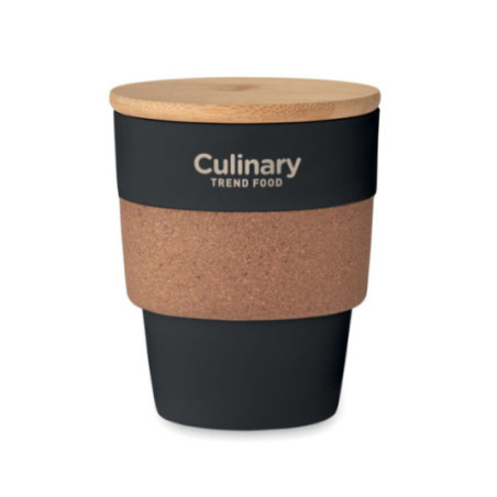 Gobelet avec couvercle en bambou Galao 300 ml 
