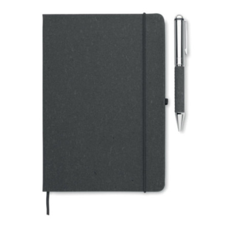 Set carnet & stylo en cuir recyclé Eleganote 