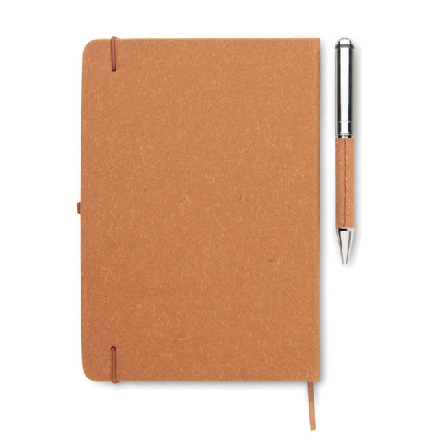 Set carnet & stylo en cuir recyclé Eleganote 