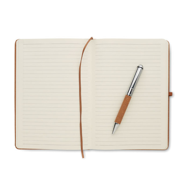 Set carnet & stylo en cuir recyclé Eleganote 