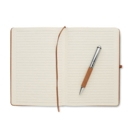 Set carnet & stylo en cuir recyclé Eleganote 