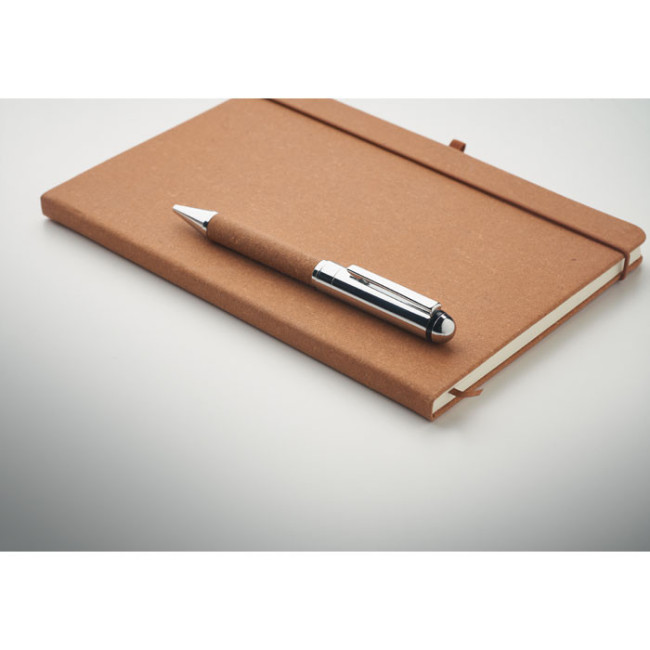 Set carnet & stylo en cuir recyclé Eleganote 
