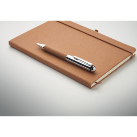 Set carnet & stylo en cuir recyclé Eleganote 