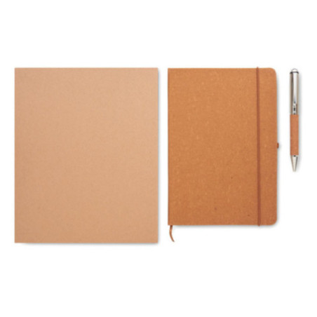 Set carnet & stylo en cuir recyclé Eleganote 