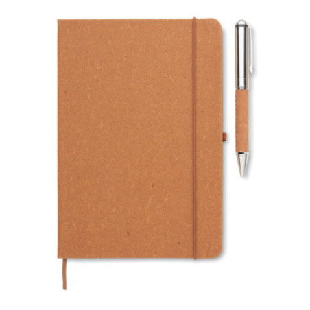 Set carnet & stylo en cuir recyclé Eleganote 