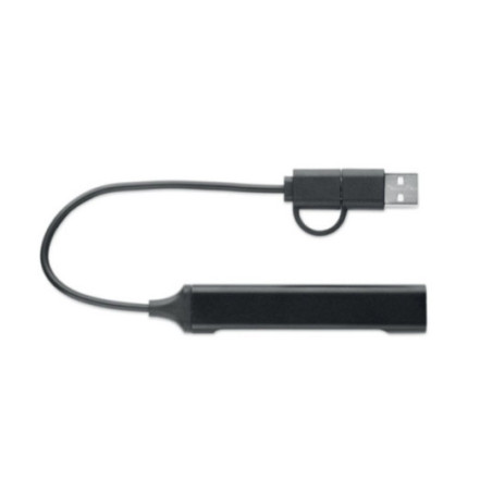 Hub USB en aluminium recyclé Current 