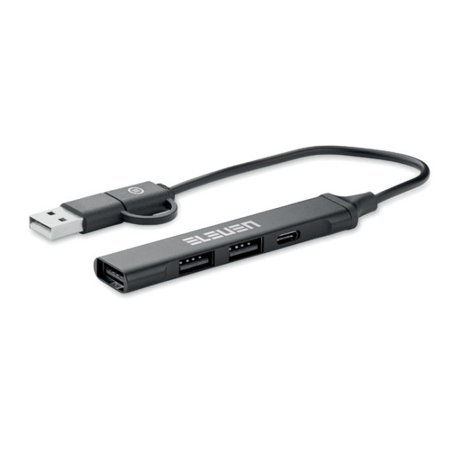 Hub USB en aluminium recyclé Current 